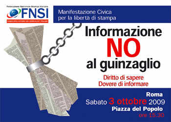 cartel de la federación de sindicatos de periodistas italianos