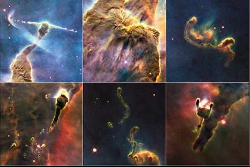 seis imágenes de la nebulosa Carina