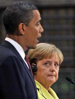 Barack obama y Angela Merkel