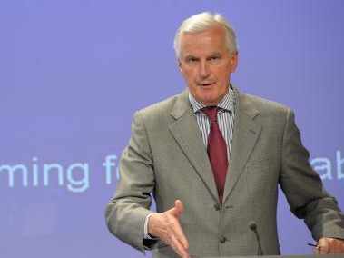 Michel Barnier en rueda de prensa