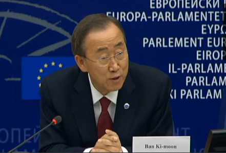 Ban Ki Moon en la rueda de prensa