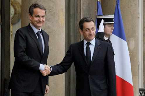 Zapatero y Sarkozy en El Elíseo