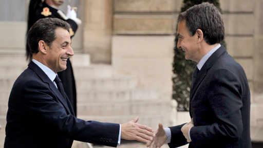 Zapatero y Sarkozy en El Elíseo