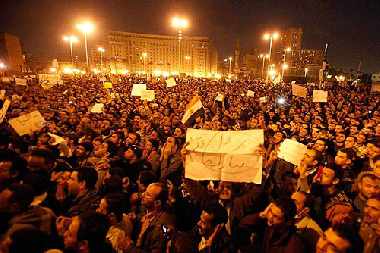 Manifestantes en El Cairo