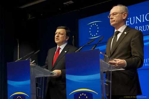 Barroso y Van Rompuy, tras la reunión del Eurogrupo