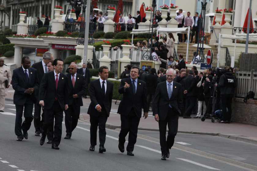 Los líderes del G-8, en Deauville