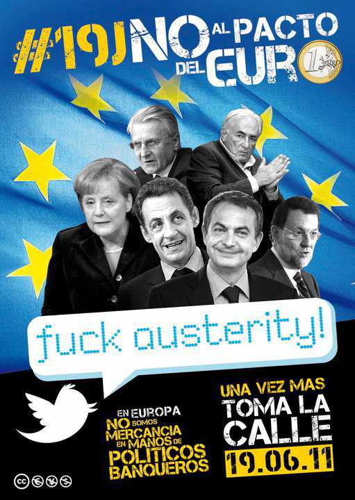 Cartel del 15-M contra el Pacto del Euro