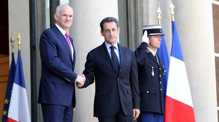 Sarkozy y Papandreu, tras su reunión en París