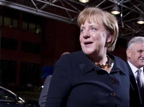 Angela Merkel, a su llegada al Consejo