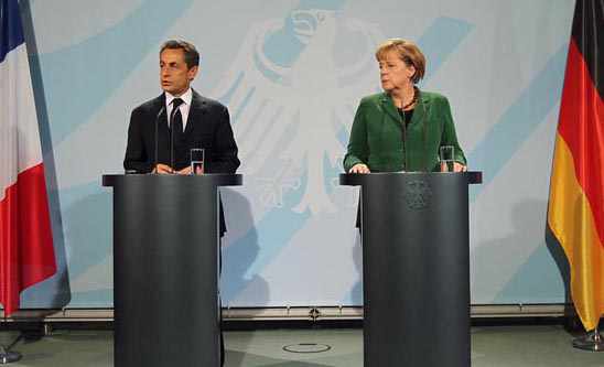 Merkel y Sarkozy, tras su reunión de Berlín